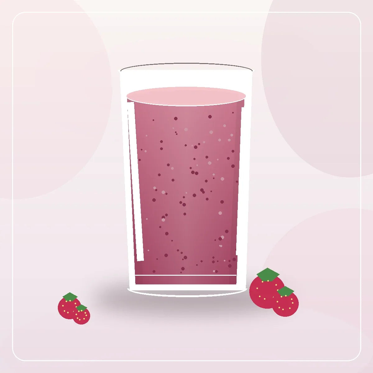 Illustration of a beetroot berry yogurt smoothie with beetroot and strawberries