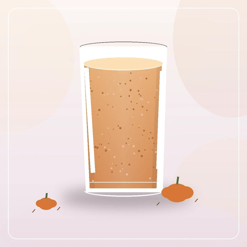 Illustration of a pumpkin spice smoothie with pumpkin and cinnamon